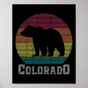 Póster Camiseta Retro de Colorado Rocky Mountains Esqui C
