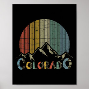 Póster Camiseta Retro de Colorado Rocky Mountains para Es