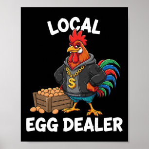 Póster Camiseta Retro de Comerciante de Huevos Local, Gal