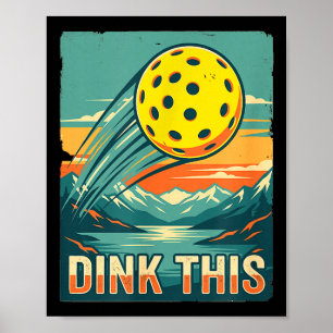 Póster Camiseta retro de pickleball dink esto divertido j
