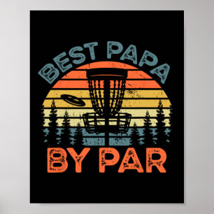 Póster Camiseta Retro Disc Golf Papa Mejor Papa Por Par