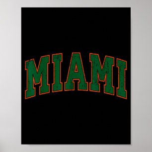 Póster Camiseta Retro Miami Florida Hombres Mujeres Y Niñ