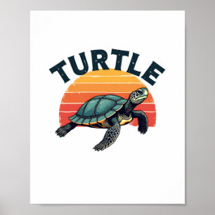 Póster Camiseta Retro Tortuga