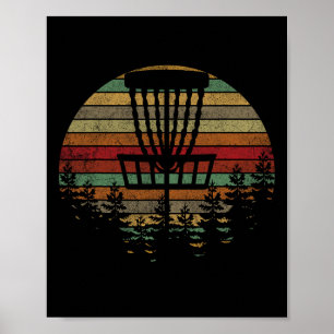 Póster Camiseta Retro Vintage de Golf con Disco Frolf Spo