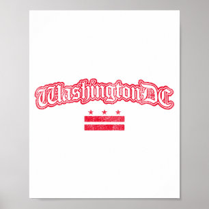 Póster Camiseta Retro Washington Dc Bandera Souvenir Mang