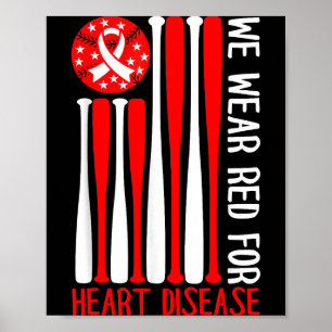 Póster Camiseta Roja de Concientización sobre la Enfermed