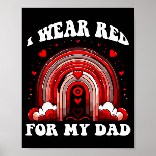 Póster Camiseta Roja Retro Papá Conciencia Enfermedad Car