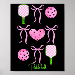 Póster Camiseta rosa de pickleball para chicas que aman j