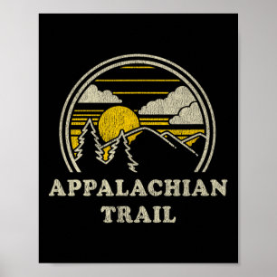 Póster Camiseta Sendero de los Apalaches Vintage Montañas