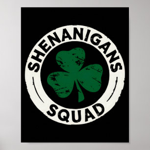 Póster Camiseta Shenanigans Squad St Patricks Day Trébol