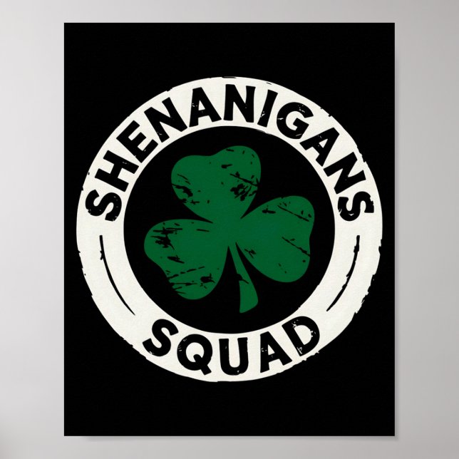 Póster Camiseta Shenanigans Squad St Patricks Day Trébol  (Frente)