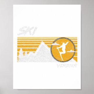 Póster Camiseta Ski Verbier Retro Suiza Esquí