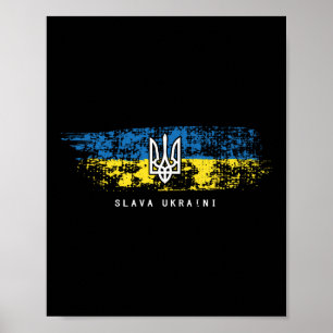 Póster Camiseta Slava Ukraini Bandera Ucraniana Ucrania T