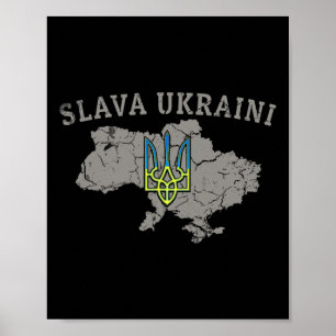 Póster Camiseta Slava Ukraini Ucrania Militar Tridente Uc
