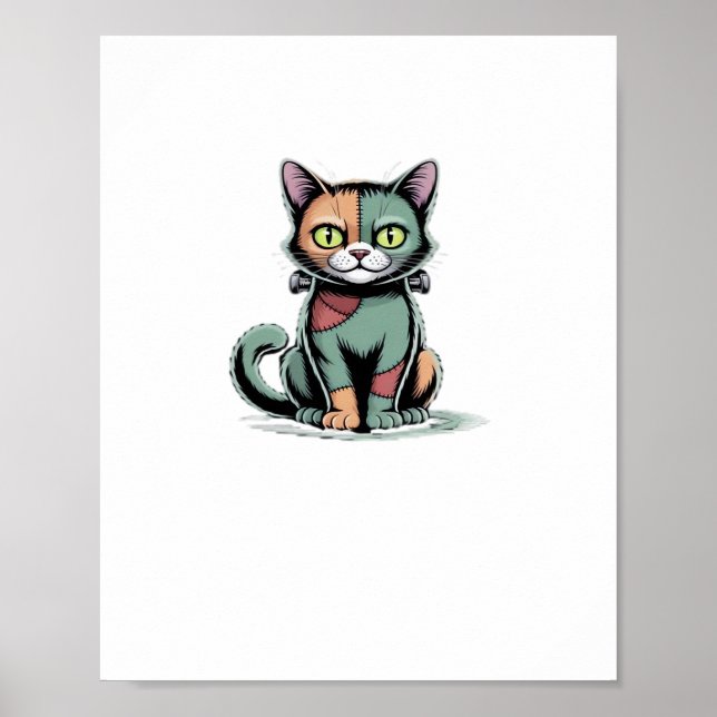 Póster Camiseta sobredimensionada FrankenCat (Frente)