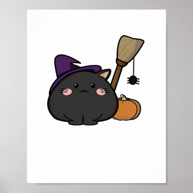 Póster Camiseta sobredimensionada para gatos de Halloween (Frente)