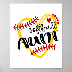 Póster Camiseta suave corazón personalizado Tía linda Muj