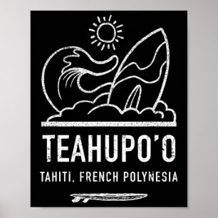 Póster Camiseta Teahupoo Polinesia Francesa Tahiti Surfin