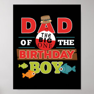 Póster Camiseta Tema de Pesca Big One Papá del Cumpleañer