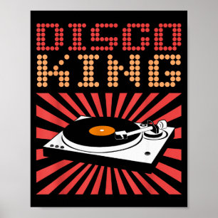 Póster Camiseta temática de Disco de los 70 vintage retro