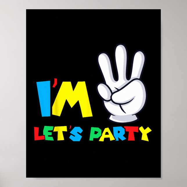 Póster Camiseta Tercer Cumpleaños Niña Tercer Cumpleaños  (Frente)