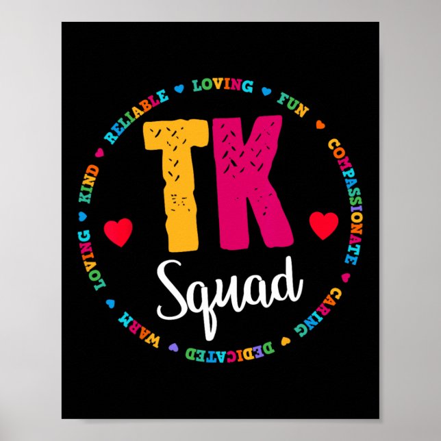 Póster Camiseta Tk Squad - Profesora de jardín de infante (Frente)