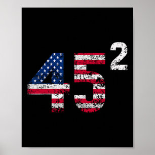 Póster Camiseta Trump 45 47 Mujeres Trump 45 Al Cuadrado