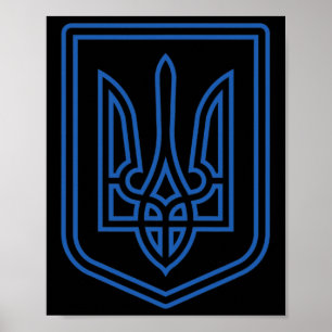 Póster Camiseta Tryzub Ucrania Escudo de Armas Ucraniano
