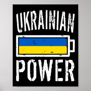 Póster Camiseta Ucrania Bandera Poder Ucraniano Orgullosa