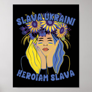 Póster Camiseta ucraniana Slava Ukraini Ucrania Girasol G