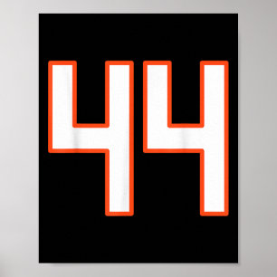 Póster Camiseta Uniforme Número 44 Srts Naranja y Blanco