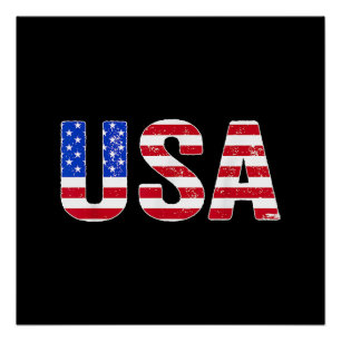 Póster Camiseta USA Bandera Americana Patriótica Hombres 