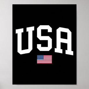 Póster Camiseta Usa Mujeres Hombres Niños Bandera America