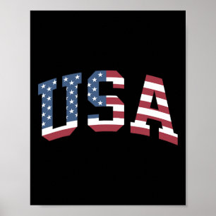Póster Camiseta Usa Mujeres Hombres Niños Patriótica Band