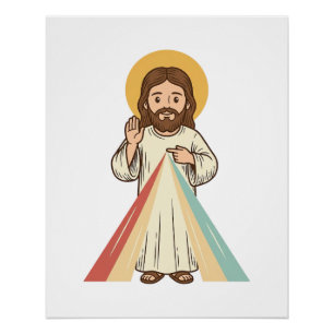 Póster Camiseta vectorial de bendición religiosa vintage