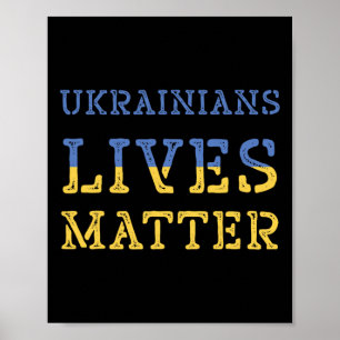 Póster Camiseta Vidas Ucranianas Problema Bandera de Ucra