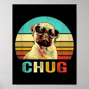 Póster Camiseta Vintage Chug Perro Atardecer