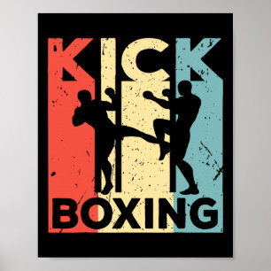 Póster Camiseta Vintage de Kickboxing - Kickbo Retro de A