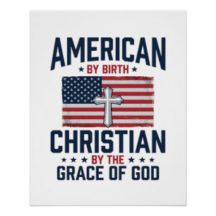 Póster Camiseta Vintage de la Cruz de la Bandera Cristian