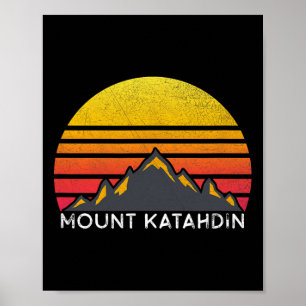 Póster Camiseta Vintage de Senderismo Puesta de Sol Monte