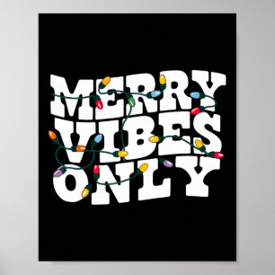 Póster Camiseta Vintage Ondulada Luces de Navidad Solo Vi
