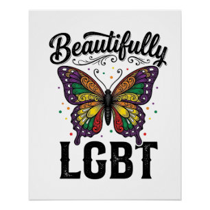 Póster Camiseta Vintage Orgullo Mariposa LGBT Hermosa_1