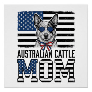 Póster Camiseta Vintage Patriótica de Madre de Perro Gana
