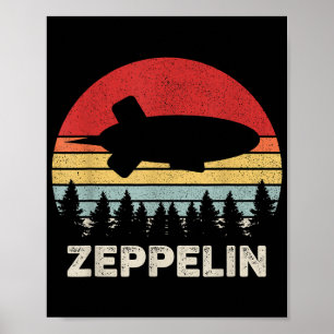 Póster Camiseta Vintage Retro Zepelín Dirigible Aerostato