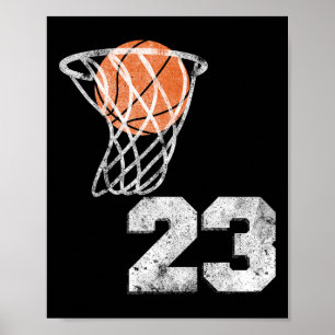 Póster Camiseta Vintage Sketll Número de jugador 23