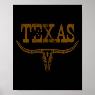 Póster Camiseta vintage Texas Longhorn Lone Star State No