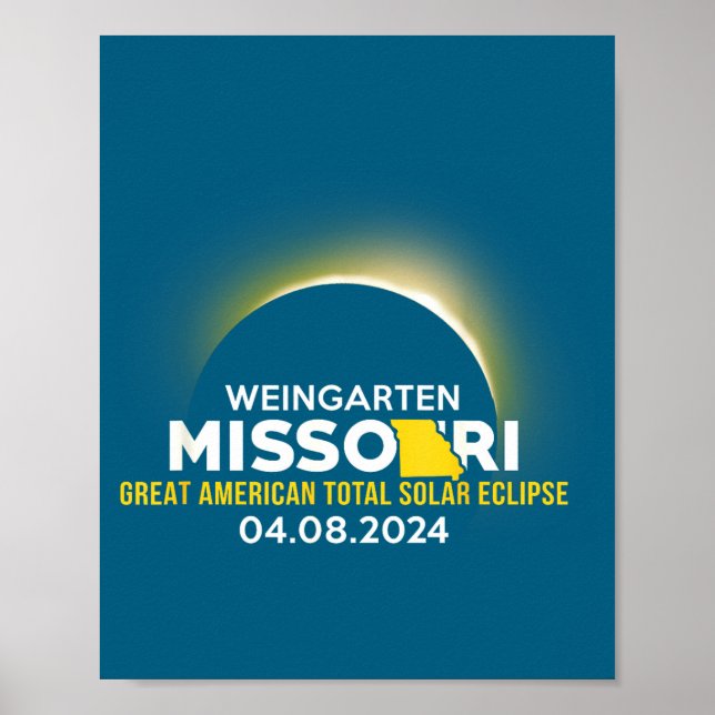 Póster Camiseta Weingarten Missouri Mo Eclipse Solar Tota (Frente)