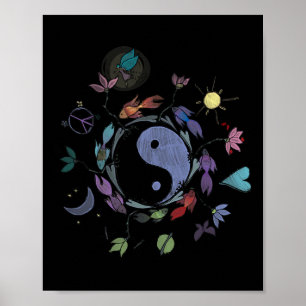 Póster Camiseta Ying Yang, diseño de camiseta Tai Chi