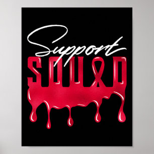Póster Camisetas coincidentes del escuadrón de apoyo rojo