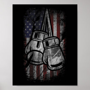 Póster Camisetas De Boxeo De La Bandera Americana Para Ho